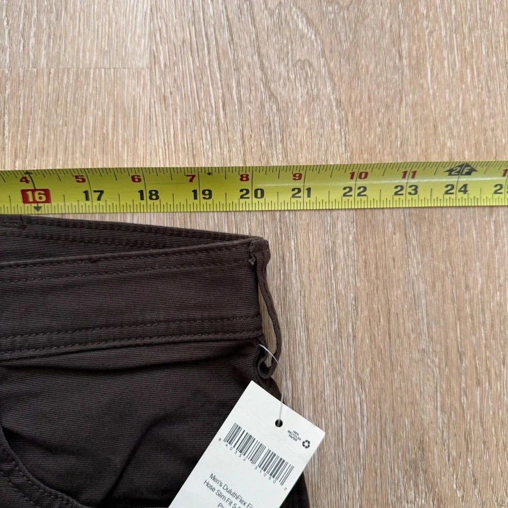 Duluth Trading Flex Fire Hose Pants Mens 40x30 Brown Slim Fit 5-Pocket Workwear